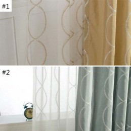 Rideau Transparent Respirant Moderne Sur Mesure, Broderie En Forme De 8 Pour Salon