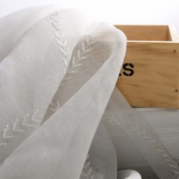 Rideau Transparent Respirant Moderne Sur Mesure, Broderie En Forme De 8 Pour Salon