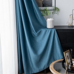Rideaux Occultants De Luxe En Lin, Couleur Unie, Sur Mesure, Pour Chambre À Coucher, Salon