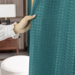 Rideau Jacquard Pied-De-Poule Occultant Sur Mesure Pour Salon Et Chambre À Coucher