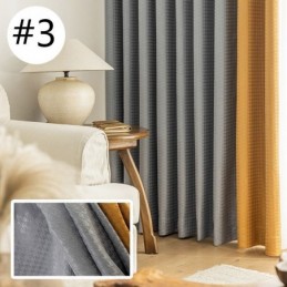 Rideau Jacquard Pied-De-Poule Occultant Sur Mesure Pour Salon Et Chambre À Coucher