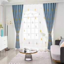 Rideau Brodé Flamme Moderne Sur Mesure, Rideaux Ombragés Pour Salon Et Chambre À Coucher