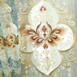 Rideau En Chenille Sur Mesure, Style Européen, Broderie Florale, Décoration De Fenêtre