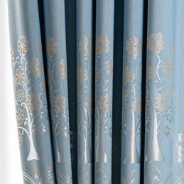 Rideau Imprimé Arbres, Ensemble De Rideaux Sur Mesure En Lin Texturé Pour Fenêtre De Chambre