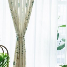 Rideaux Occultants À Imprimé Tropical, Rideaux À Feuilles Vertes, Rideaux Sur Mesure Pour Chambre À Coucher