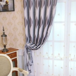 Rideau Occultant Nordic Max Sur Mesure, Motif Vigne Jacquard Imprimé Pour Chambre