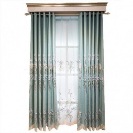 Rideau En Chenille Sur Mesure Avec Broderie Florale Moderne