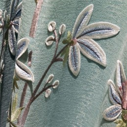Rideau En Chenille Sur Mesure Avec Broderie Florale Moderne