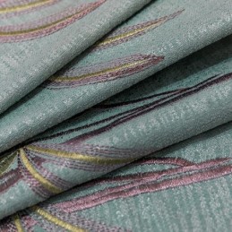 Rideau En Chenille Sur Mesure Avec Broderie Florale Moderne