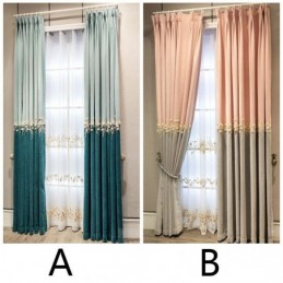Rideau Occultant Sur Mesure Avec Broderie De Fleurs Nordiques Décoratives