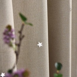 Rideau Occultant Sur Mesure, Couleur Unie, Motif Étoile Ajourée
