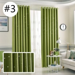 Rideau Occultant Sur Mesure, Couleur Unie, Motif Étoile Ajourée