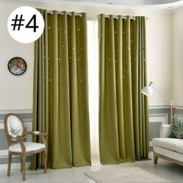 Rideau Occultant Sur Mesure, Couleur Unie, Motif Étoile Ajourée