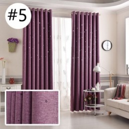 Rideau Occultant Sur Mesure, Couleur Unie, Motif Étoile Ajourée