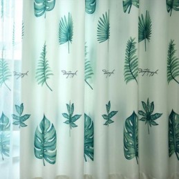 Rideau Sur Mesure Rideau Imprimé Plantes Fraîches Fenêtre