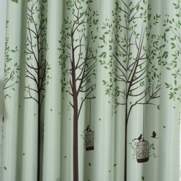 Rideaux Pastoraux Modernes Imprimés D'Arbres Pour Salon Et Chambre À Coucher