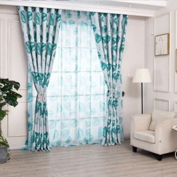 Rideaux Modernes À Imprimé Tropical, Feuilles Vertes, Pour Fenêtre De Salon