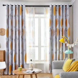 Rideau Occultant Sur Mesure, Imprimé Feuilles Nordiques