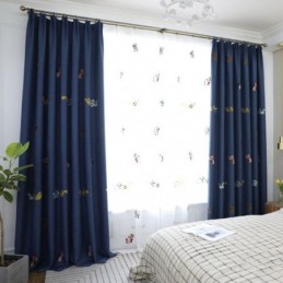 Rideau Occultant Sur Mesure, Broderie Chaton, Pour Chambre À Coucher