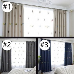 Rideau Occultant Sur Mesure, Broderie Chaton, Pour Chambre À Coucher