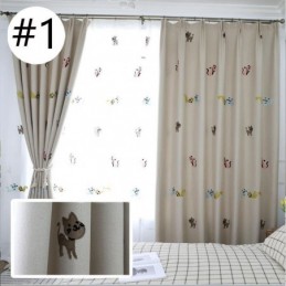 Rideau Occultant Sur Mesure, Broderie Chaton, Pour Chambre À Coucher