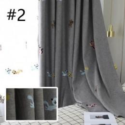 Rideau Occultant Sur Mesure, Broderie Chaton, Pour Chambre À Coucher