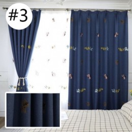 Rideau Occultant Sur Mesure, Broderie Chaton, Pour Chambre À Coucher