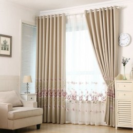 Rideau Occultant Sur Mesure, Broderie Minimaliste