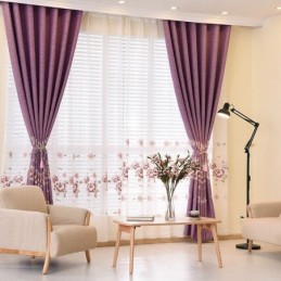 Rideau Occultant Sur Mesure, Broderie Minimaliste