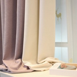 Rideau Occultant De Couleur Unie Sur Mesure Pour Salon