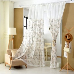 Rideaux Transparents De Style Pastoral Américain, Motif De Broderie Personnalisé Avancé