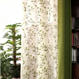 Rideaux Transparents De Style Pastoral Américain, Motif De Broderie Personnalisé Avancé