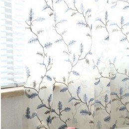 Rideaux Transparents De Style Pastoral Américain, Motif De Broderie Personnalisé Avancé