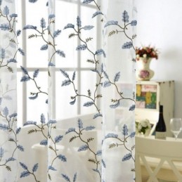 Rideaux Transparents De Style Pastoral Américain, Motif De Broderie Personnalisé Avancé