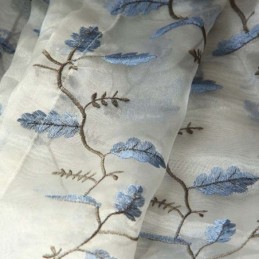 Rideaux Transparents De Style Pastoral Américain, Motif De Broderie Personnalisé Avancé