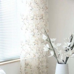 Rideaux Transparents De Style Pastoral Américain, Motif De Broderie Personnalisé Avancé