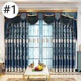 Rideau En Chenille Sur Mesure, Style Européen, Broderie Florale