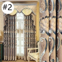 Rideau En Chenille Sur Mesure, Style Européen, Broderie Florale