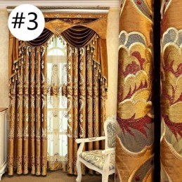 Rideau En Chenille Sur Mesure, Style Européen, Broderie Florale