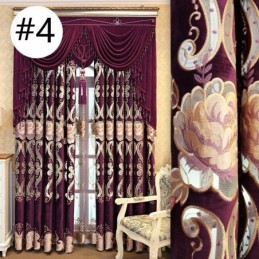 Rideau En Chenille Sur Mesure, Style Européen, Broderie Florale