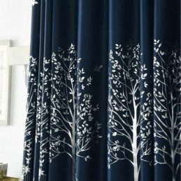 Rideau Occultant Sur Mesure Motif Arbres Minimalistes Nordiques