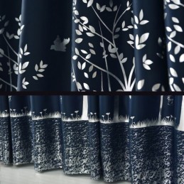 Rideau Occultant Sur Mesure Motif Arbres Minimalistes Nordiques