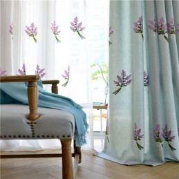 Rideau En Coton Et Lin Sur Mesure, Broderie Minimaliste