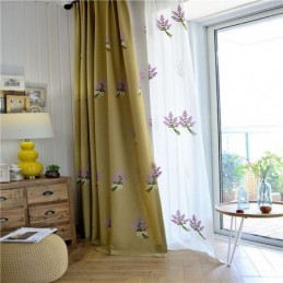 Rideau En Coton Et Lin Sur Mesure, Broderie Minimaliste