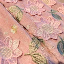 Rideau En Chenille Sur Mesure Avec Broderie Florale Moderne
