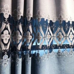 Rideau En Chenille Sur Mesure, Style Européen, Broderie Florale