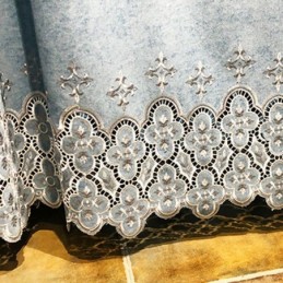 Rideau En Chenille Sur Mesure, Style Européen, Broderie Florale