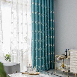 Rideau Moderne Sur Mesure En Coton À Motif Losanges