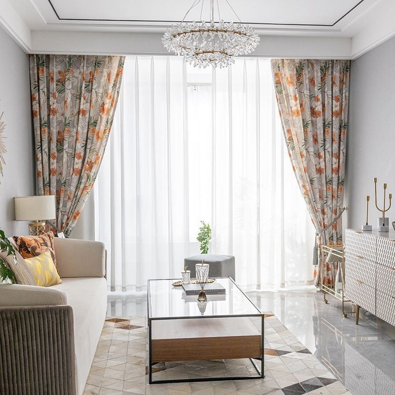 Rideau Moderne Sur Mesure Imprimé Fleurs Pour La Maison