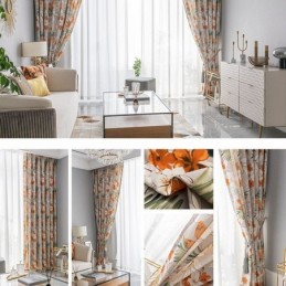 Rideau Moderne Sur Mesure Imprimé Fleurs Pour La Maison